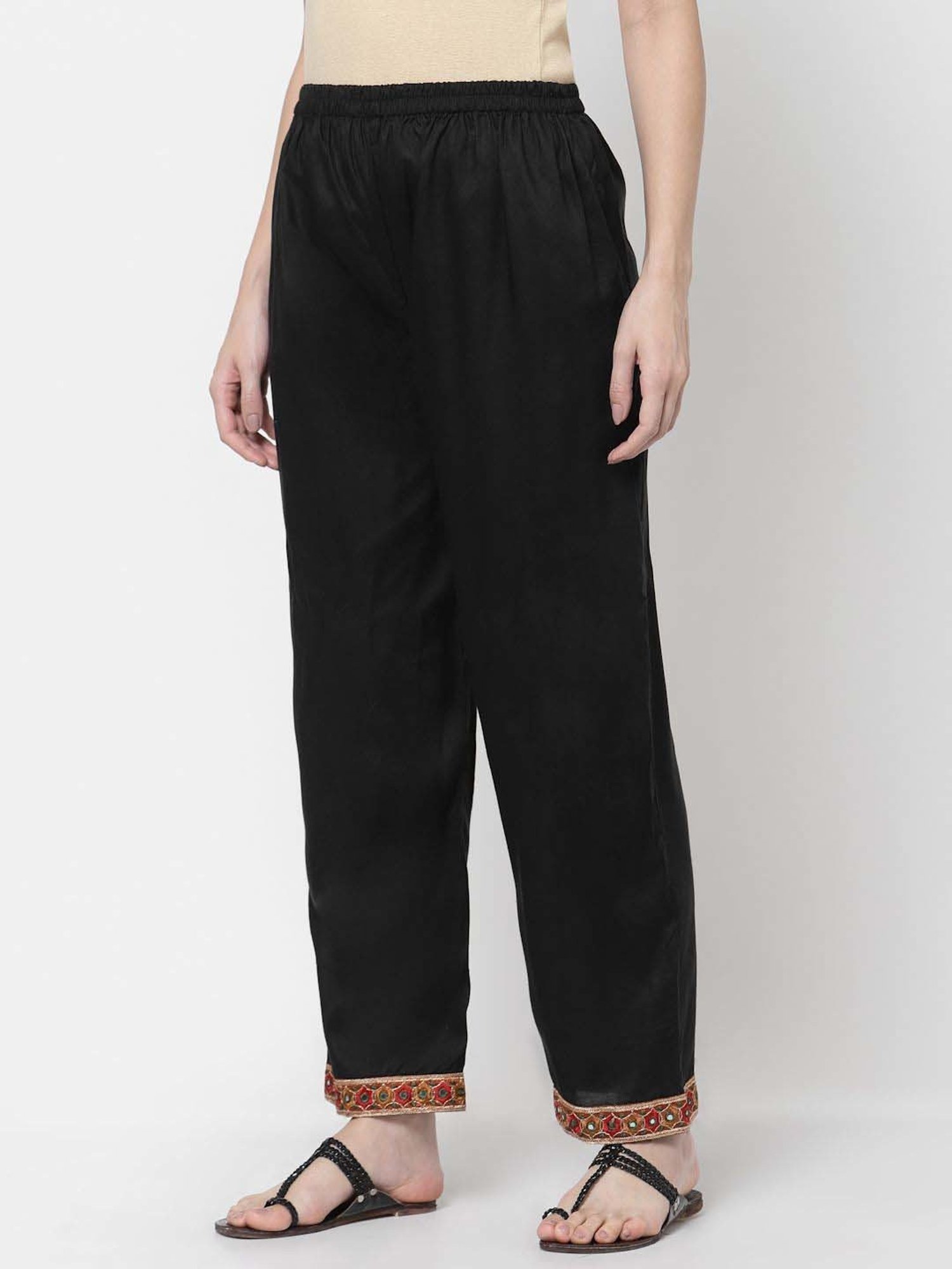 DART STUDIO Black Regular Fit Palazzos