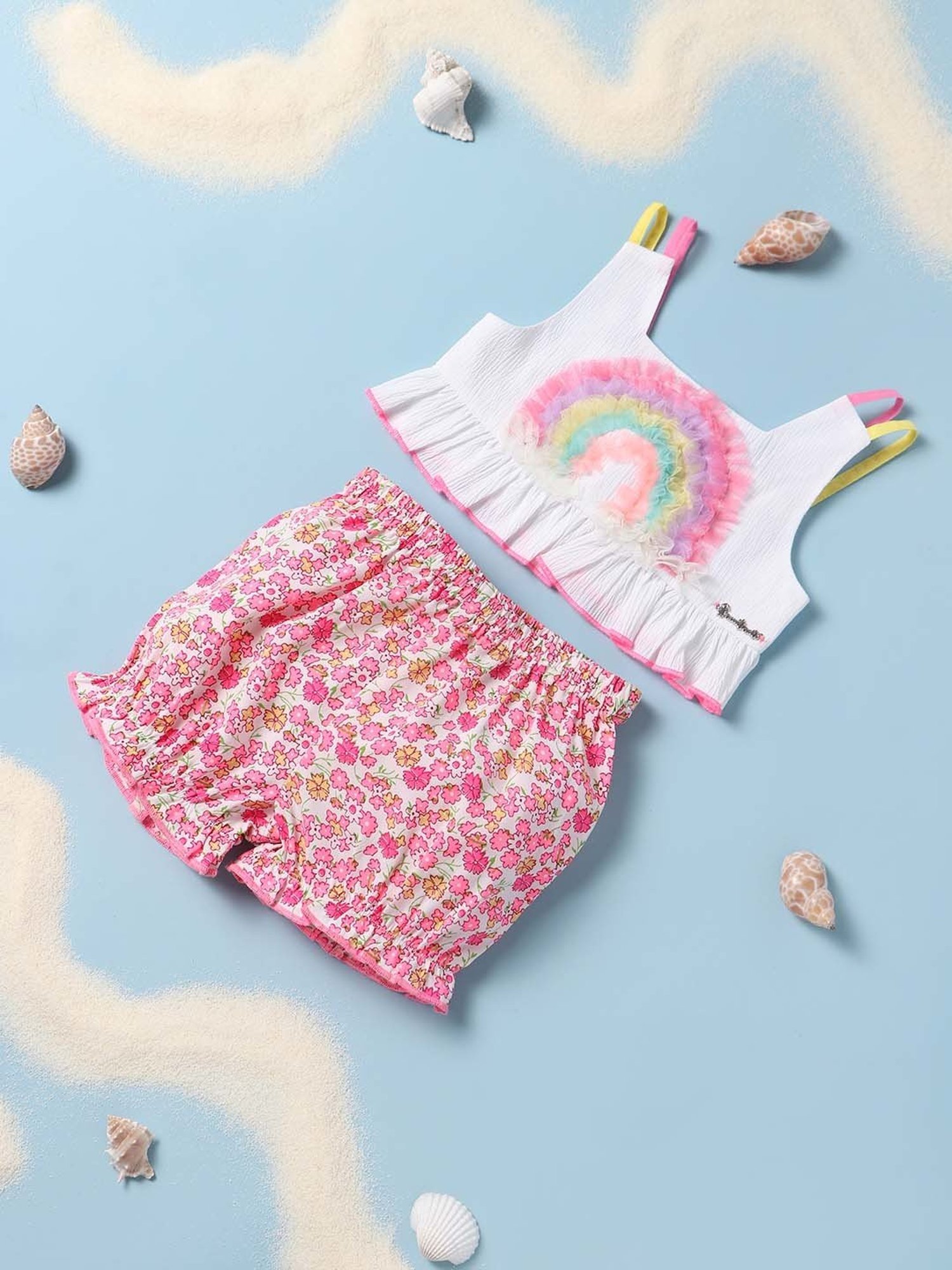 Nauti Nati Kids White Applique Top with Shorts