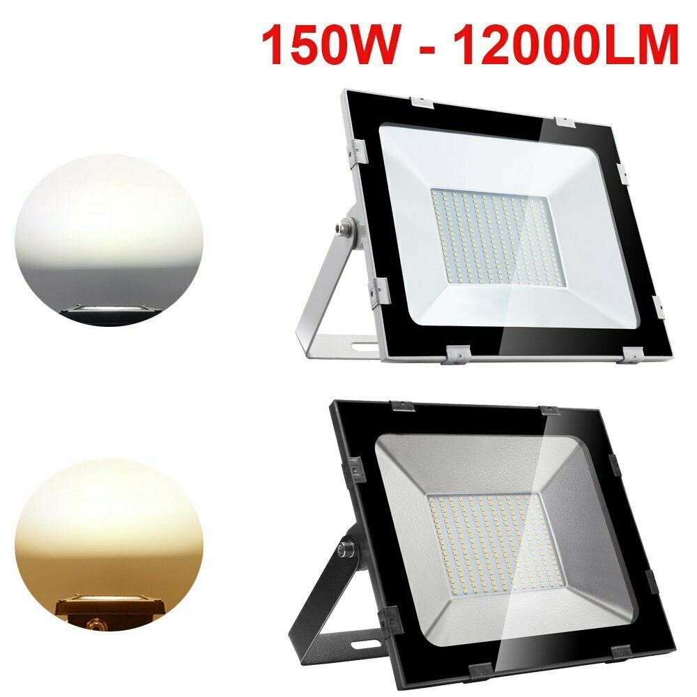 110V 150W Watt LED Flood Light Bright White Outdoor Garden Security Spotlight