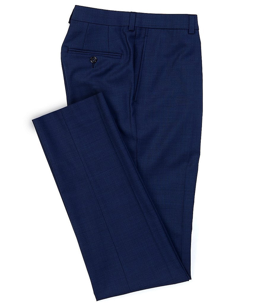 Hart Schaffner Marx Plaid Flat-Front Trouser Pants