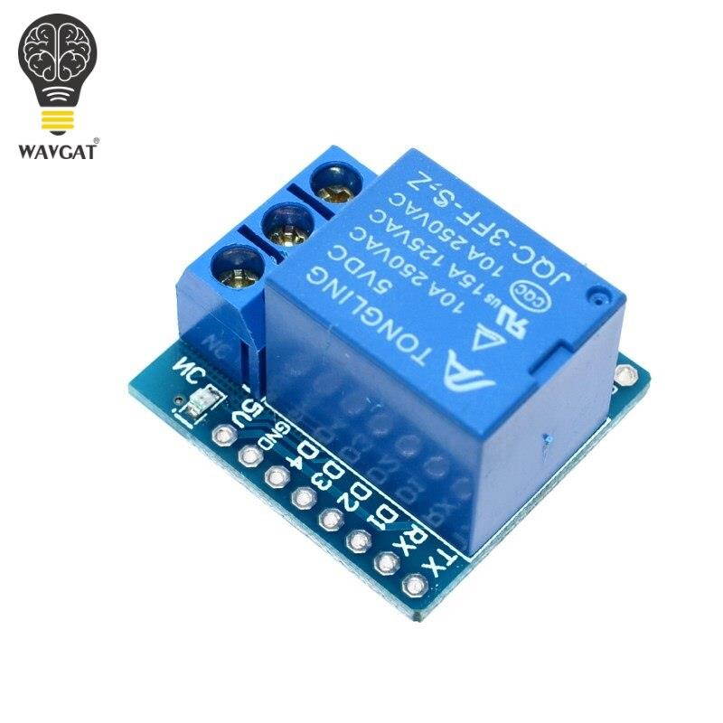 Relay Module For D1 MINI 5V hight level trigger One 1 Channel Relay Module interface Board Shield For D1 MINI WAVGAT
