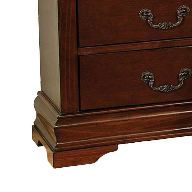 Traditional Style Nightstand Cherry - Benzara
