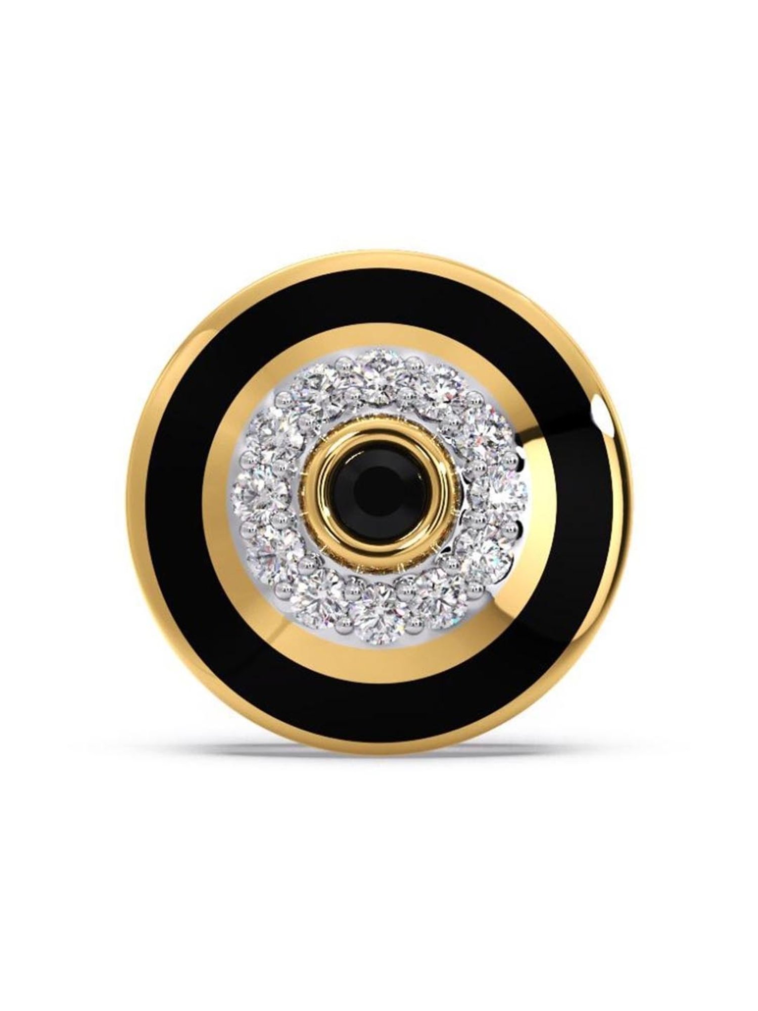 Candere by Kalyan Jewellers 18k Gold Diamond Single Ear Stud Earring Black Onyx Collection for Men