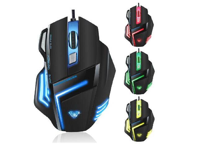 A-jazz 8D 2000DPI AULA Ghost Shark Firepower 7 Buttons USB Optical High-End Professional Gaming Mouse