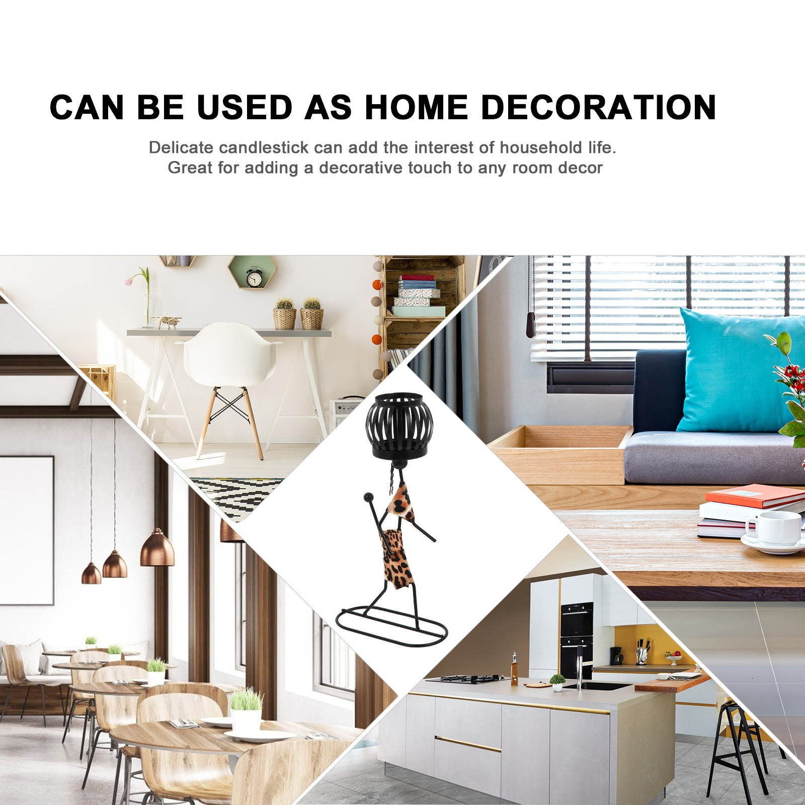 1 Pc Chic Retro Candlestick Iron People Shape Candle Holder Home Candlestick