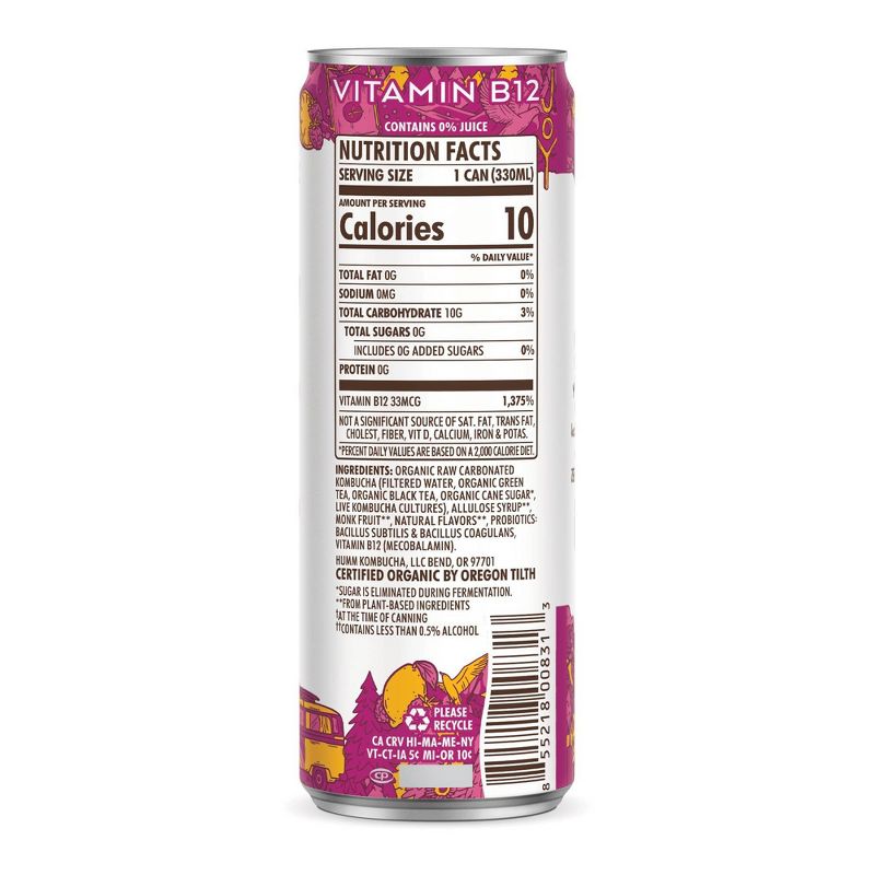 Humm Zero Raspberry Lemonade Kombucha - 11 fl oz