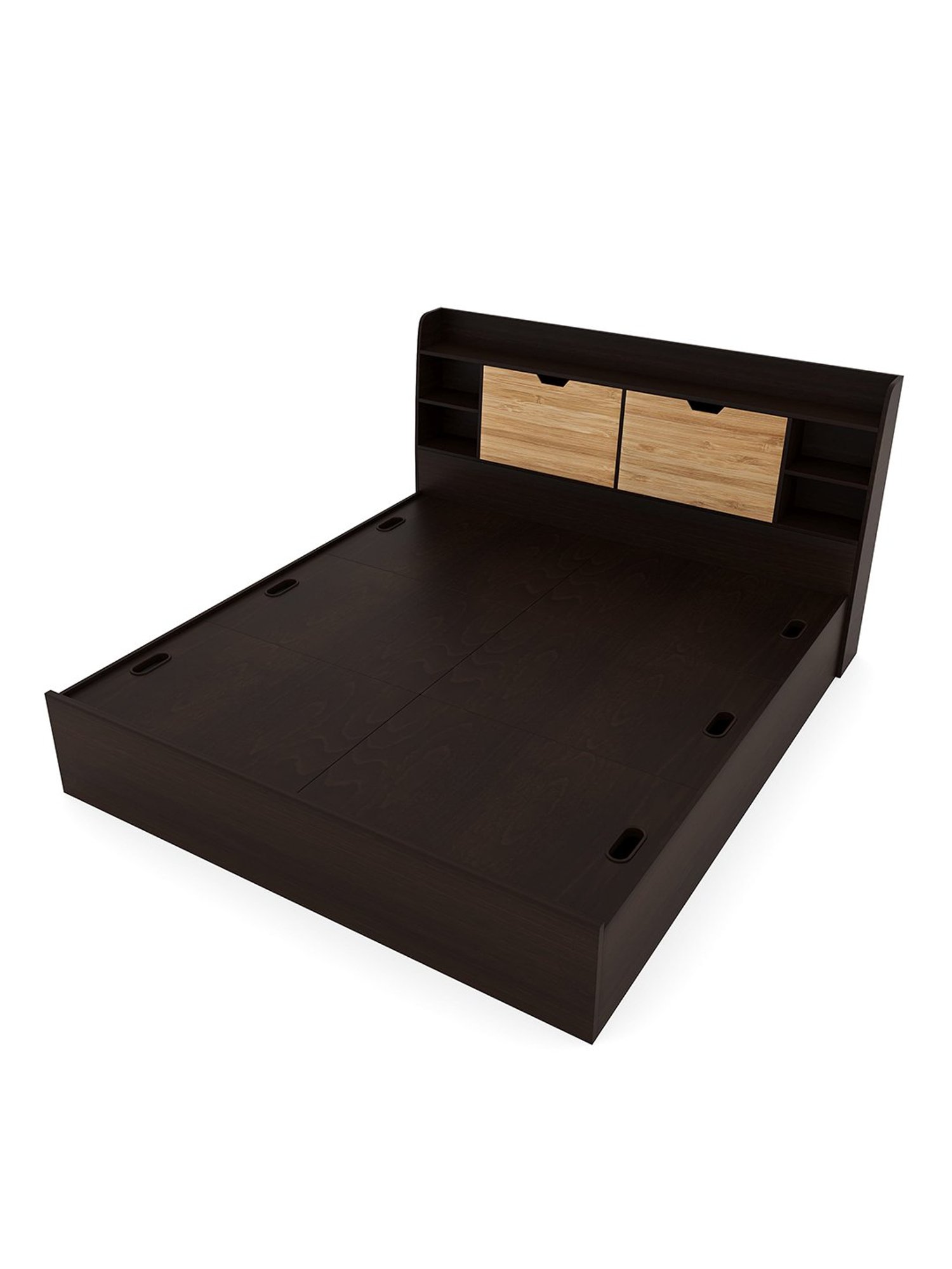 Nilkamal Riva Black Engineered Wood King Size Bed with Storage