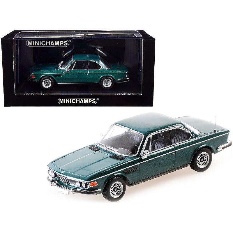 1969 BMW 3.0 CS Green Metallic Limited Edition to 504 pieces Worldwide 1/43 Diecast Model Car by Minichamps