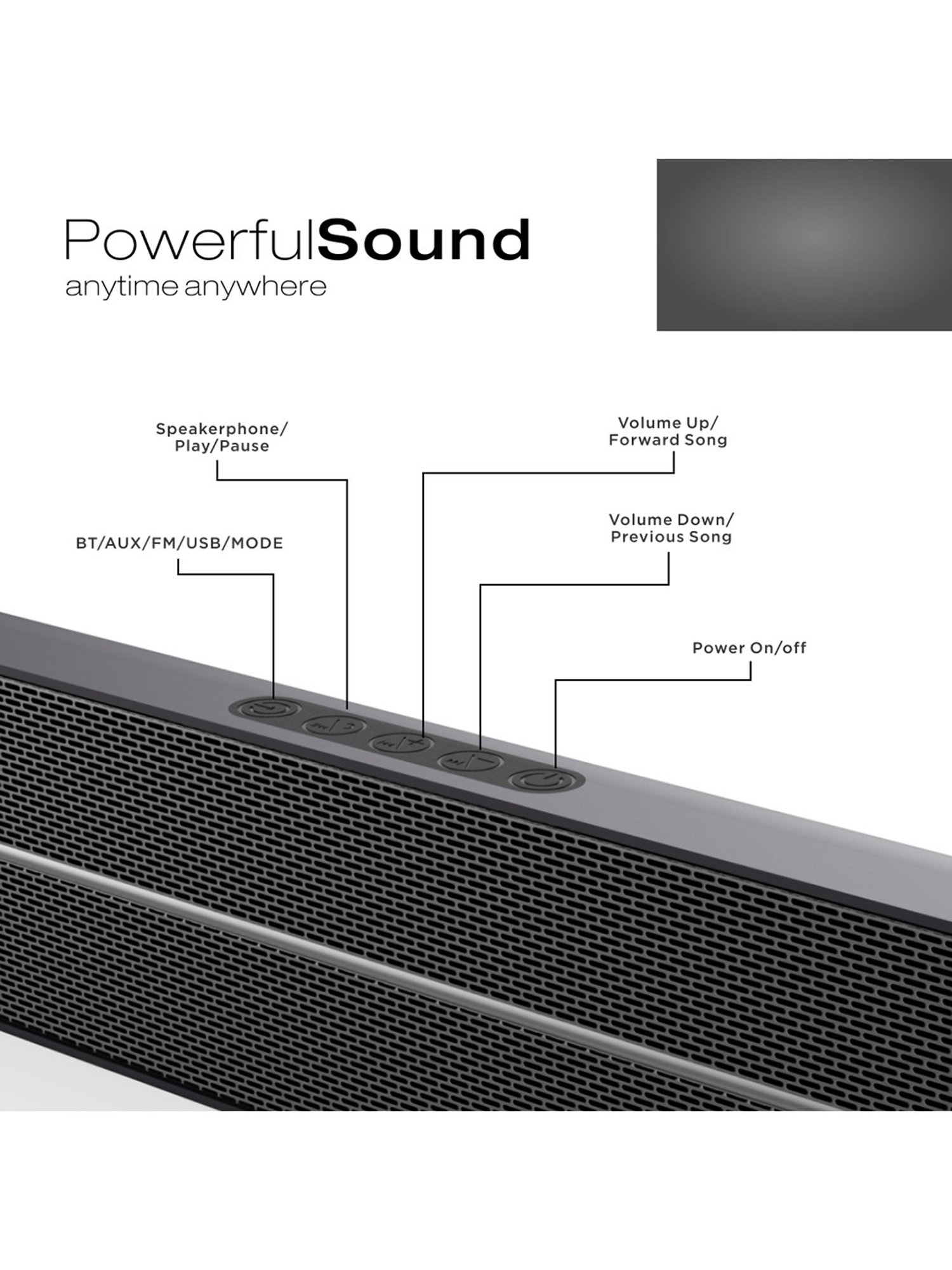Portronics Decibel 24 | 10W Bluetooth Soundbar Speaker With In Built Mic (Black)