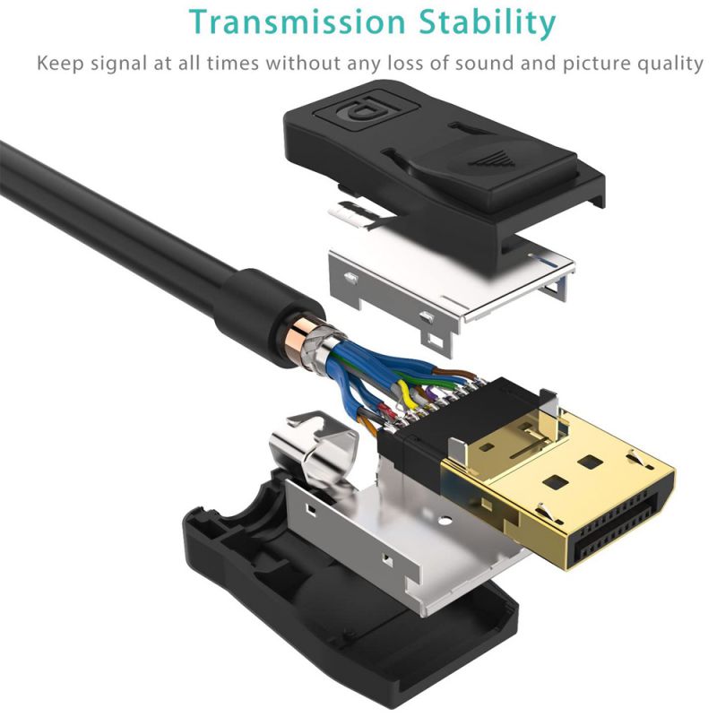 DisplayPort to HDMI HDTV Cable, 4K DisplayPort (DP) to HDMI Cable Upgraded, Gold Plated DP to HDMI Cable (6 Feet/1.8M), Compatible with PC, Laptop,Monitor