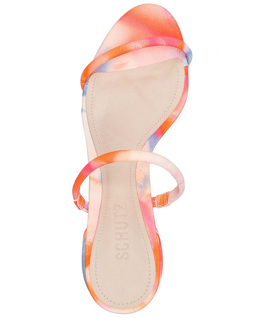 Schutz Kyra Tie-Dye Suede Sculptural Heel Dress Sandals