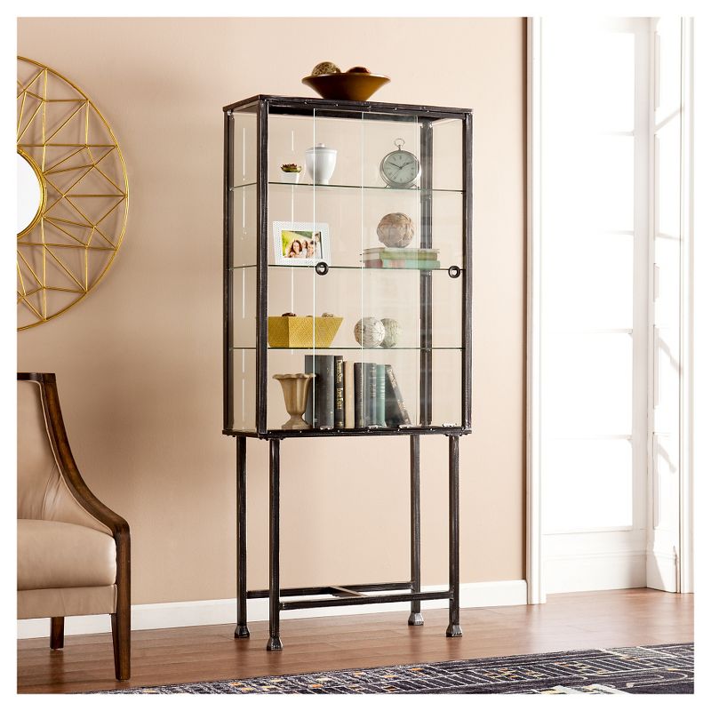 Storage Cabinet With Sliding Doors - Black - Aiden Lane