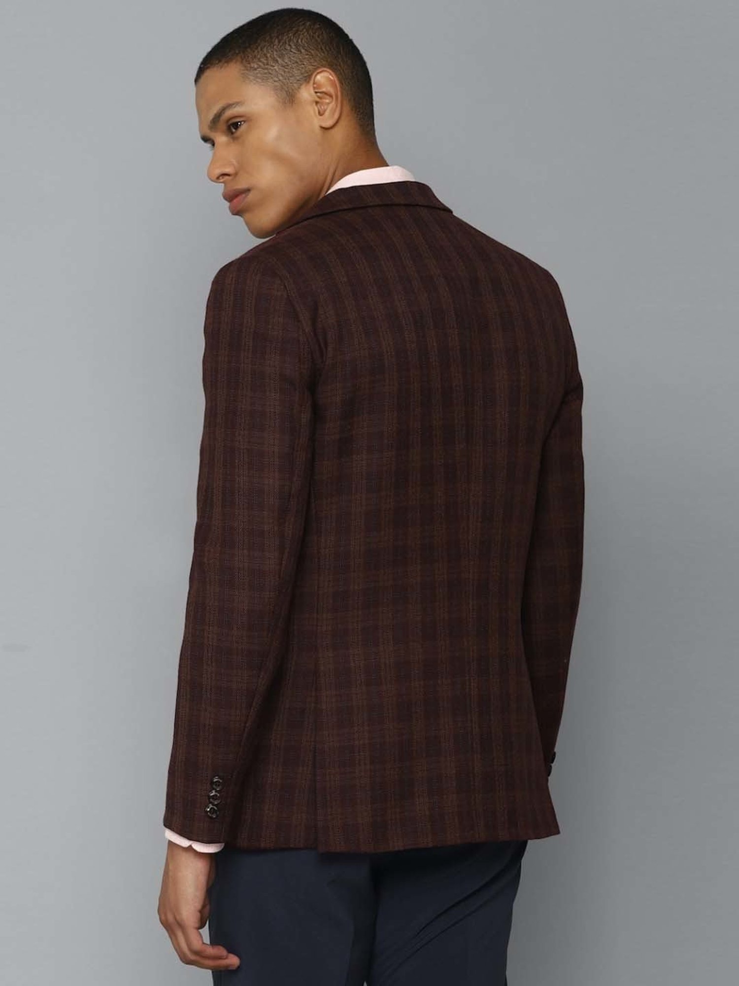 Louis Philippe Light Blue Regular Fit Blazer