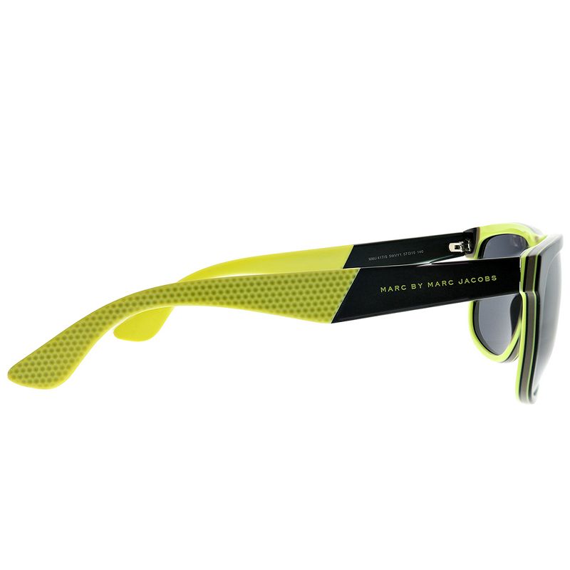 Marc by Marc Jacobs  5WV Y1 Womens Rectangle Sunglasses Black on Fluorescent Yellow 57mm