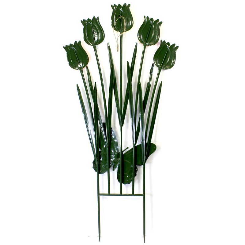 Home & Garden 43.0" Tulip W/Butterfly Stake Yard Decor Direct Designs International  -  Decorative Garden Stakes