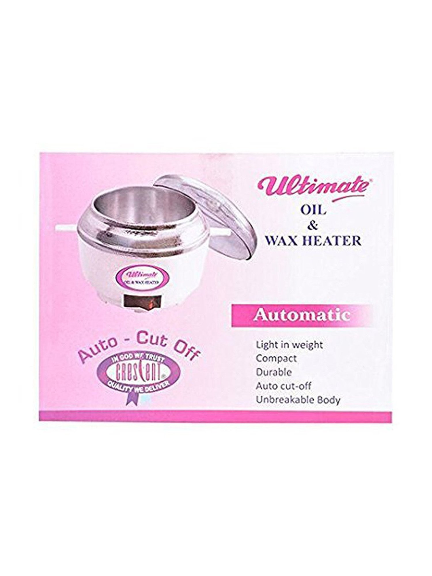 Crescent Electric Auto Cut-Off Oil & Wax Heater with On/Off Indicator (Pink)