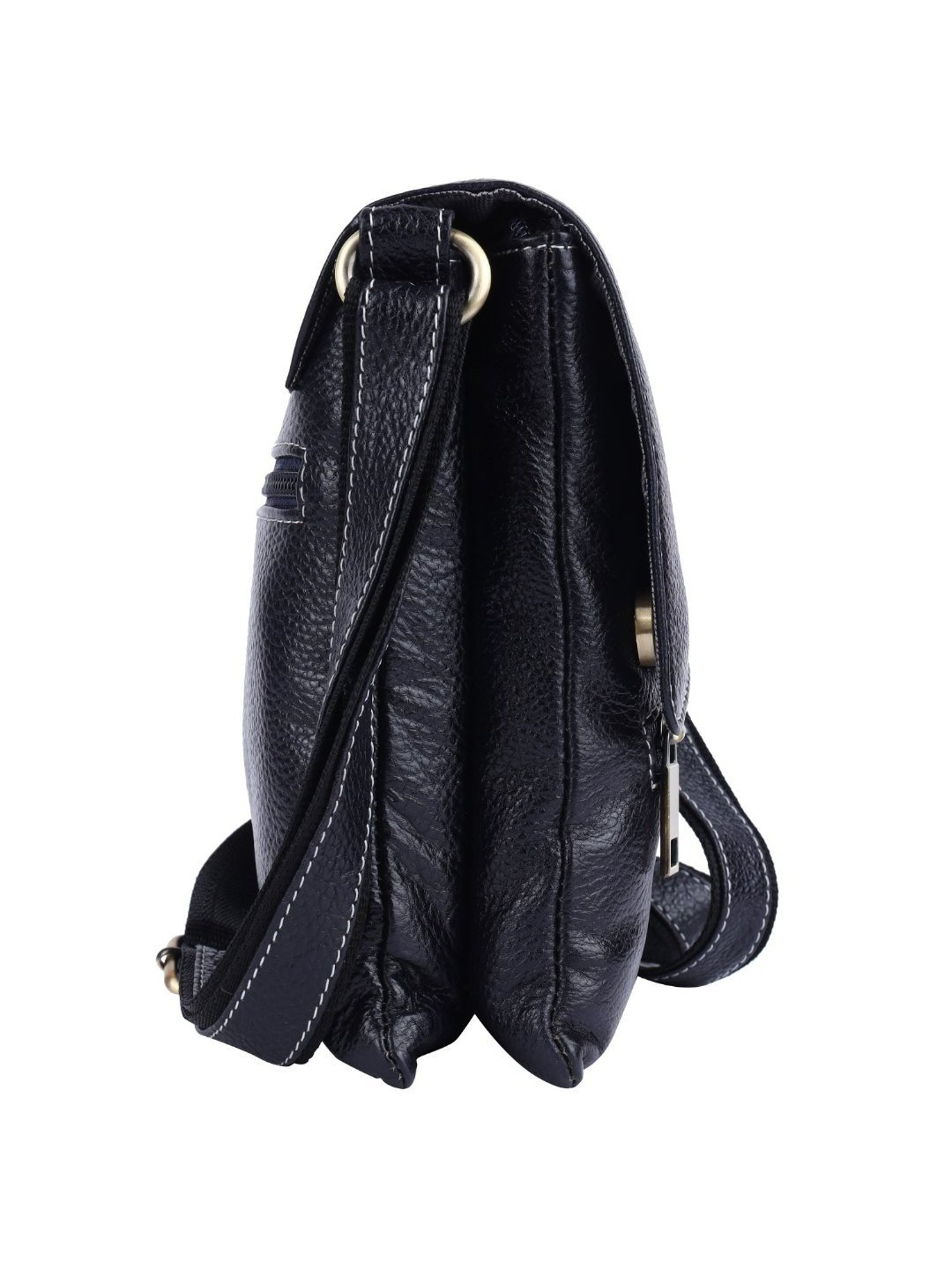 HiLEDER Blue Textured Small Leather 8 inch Cross Body Bag