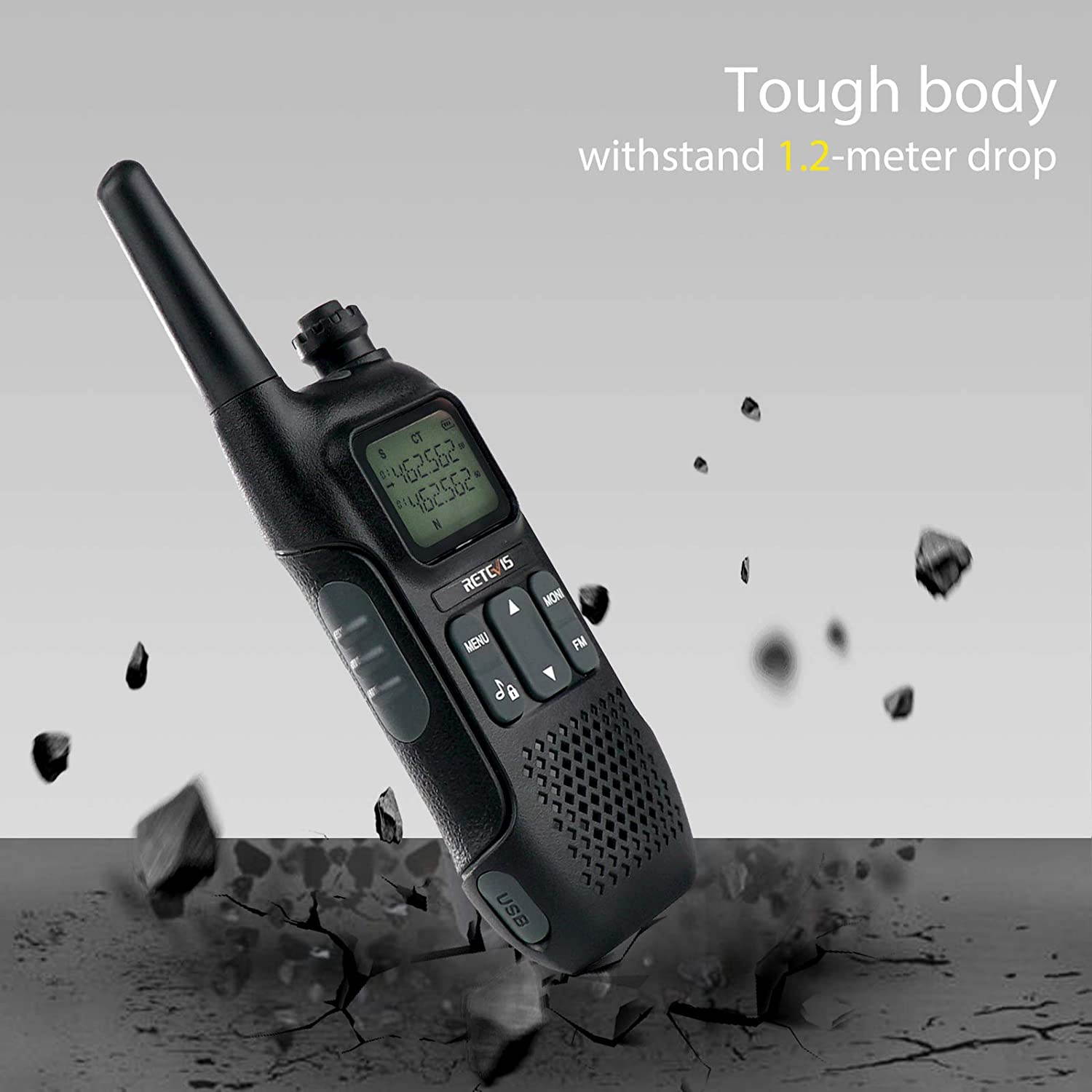 Retevis RT16 Walkie Talkies for Adults,Long Range Rechargeable Two Way Radio,Flashlight NOAA VOX,2 Way Radio for Camping Climbing Hiking Traveling Indoor Outdoor (4 Pack)