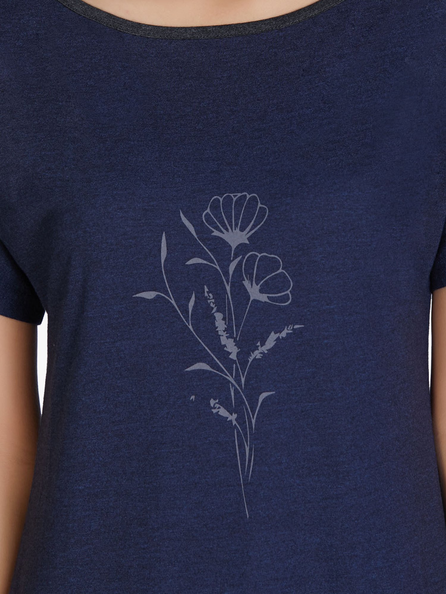 Amante Navy Printed Night Dress