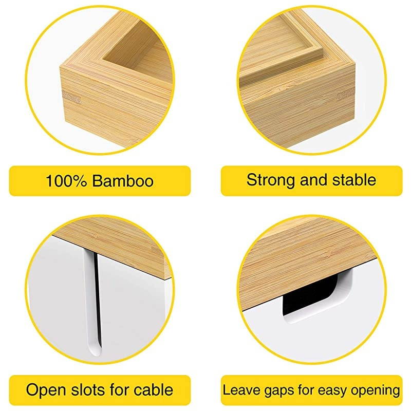 Cable Management Box Hider Cord Organizer Box Large Storage Holder for Desk Conceal Power Strips and Electrical Cords from TV Computer USB Hub