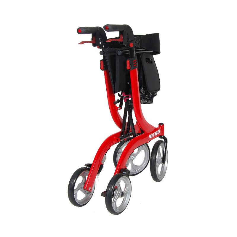 Drive Medical Nitro Euro Style Walker Rollator, Red