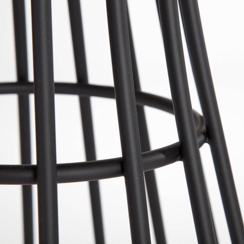 Lulu Velvet Upholstered Vanity Stool Black/Gray - Adore Decor