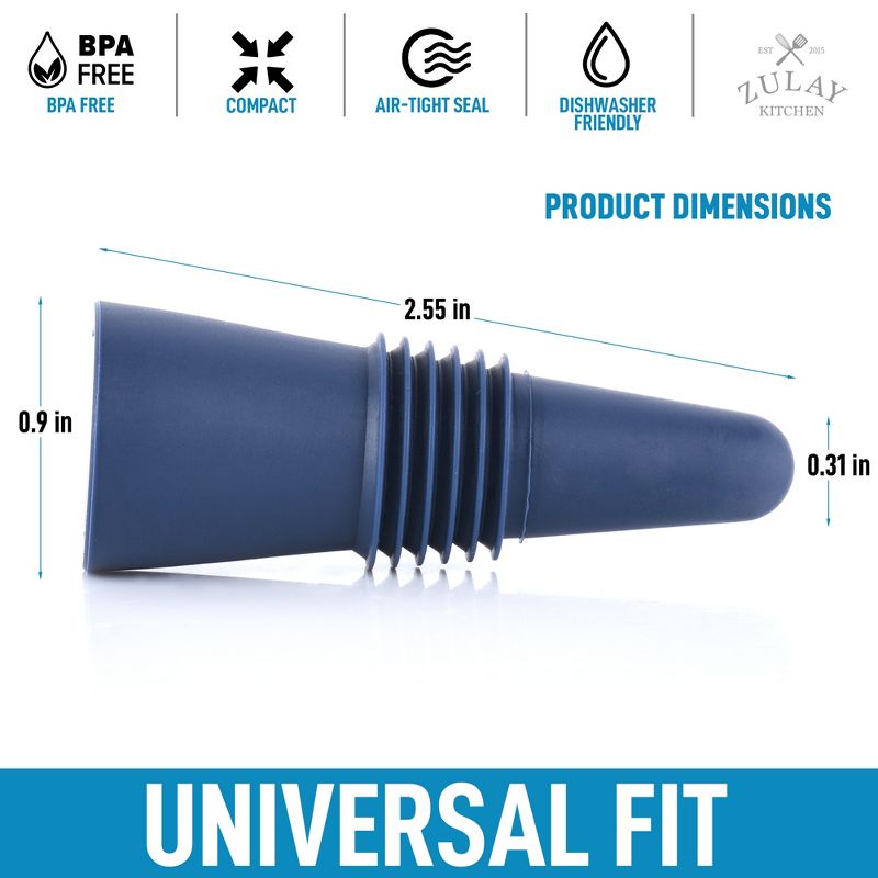 Zulay Kitchen Silicone Wine Stoppers (Set of 4) - Multicolored