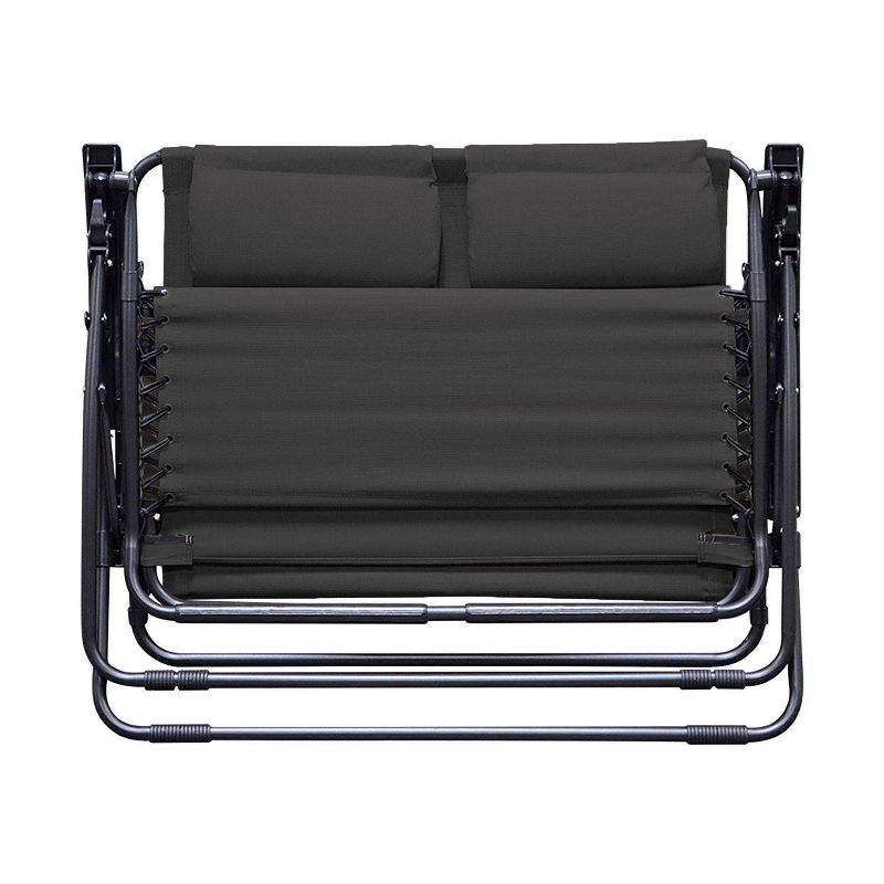 Caravan Canopy Infinity Loveseat Zero Gravity Steel Frame Patio Chair (2 Pack)