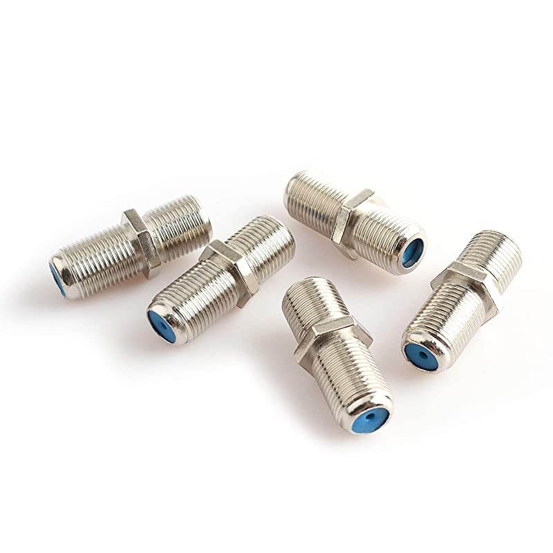 F81 Barrel Connectors High Frequency 3GHz Female to Female FType Adapter Couplers 5 pcs Silver