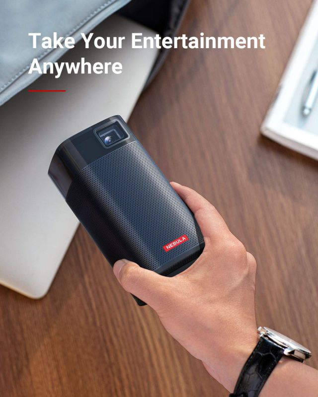 Anker Nebula Apollo, Wi-Fi Mini Projector, 200 ANSI Lumen Portable Projector, 6W Speaker, Movie Projector, 100 Inch Picture, 4-Hour Video Playtime, Outdoor Projector - Watch Anywhere