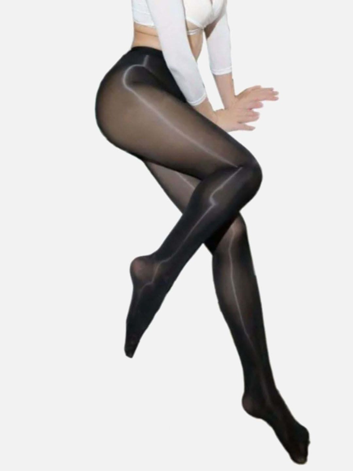 Secrets By ZeroKaata Black Plain Pantyhose Stockings