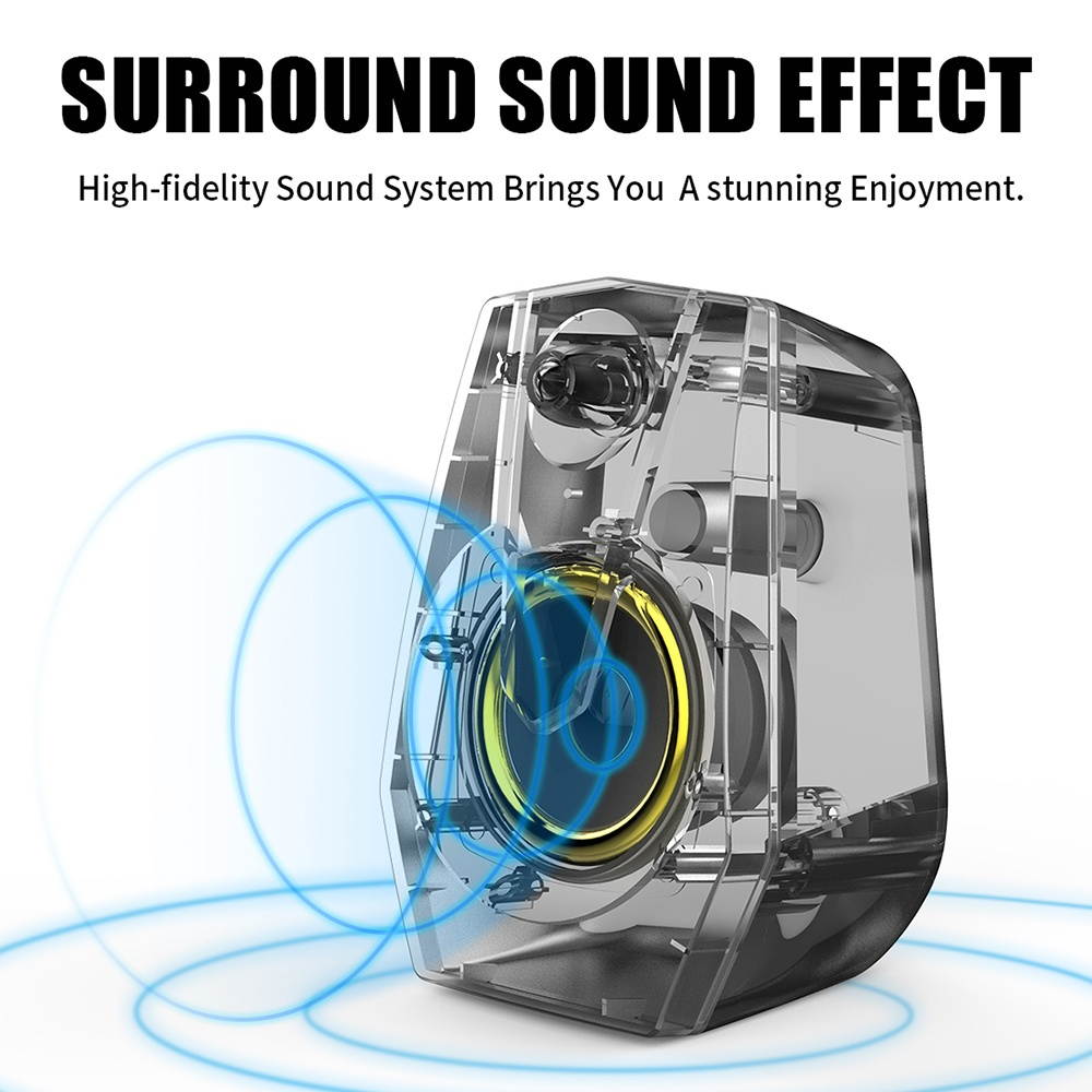 SMALODY VXSM9015 Multimedia Bass Stereo Speaker Audio Player LED Colorful Light Double Speaker Mini Sound Blaster Audio TV Computer Speaker