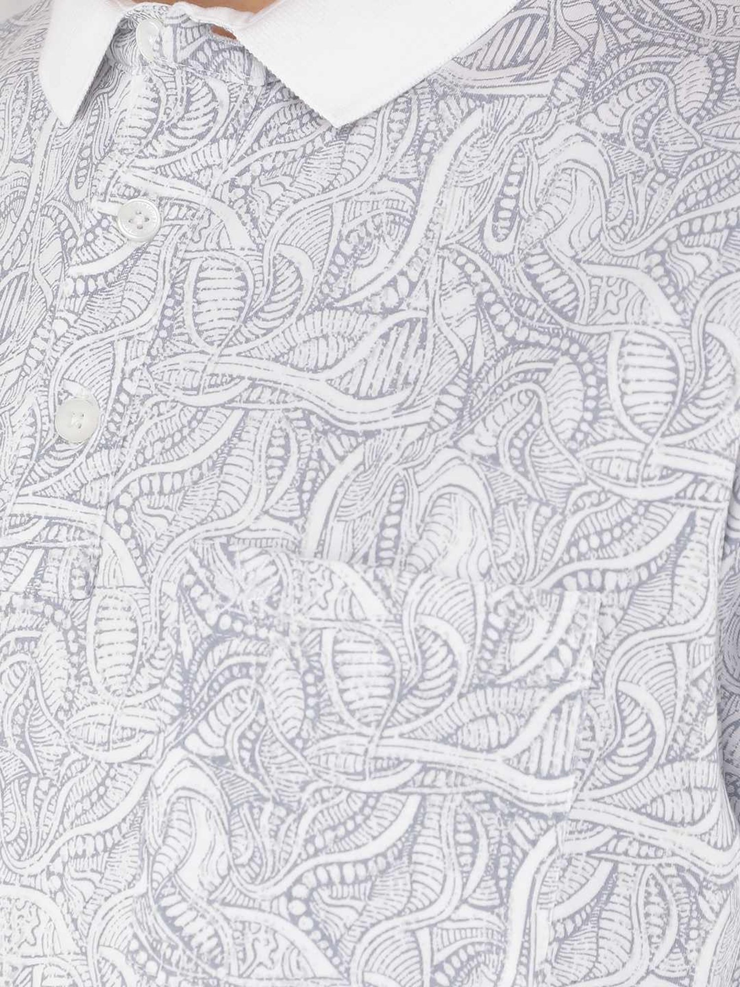 Crimsoune Club Blue Cotton Slim Fit Printed Polo T-Shirt