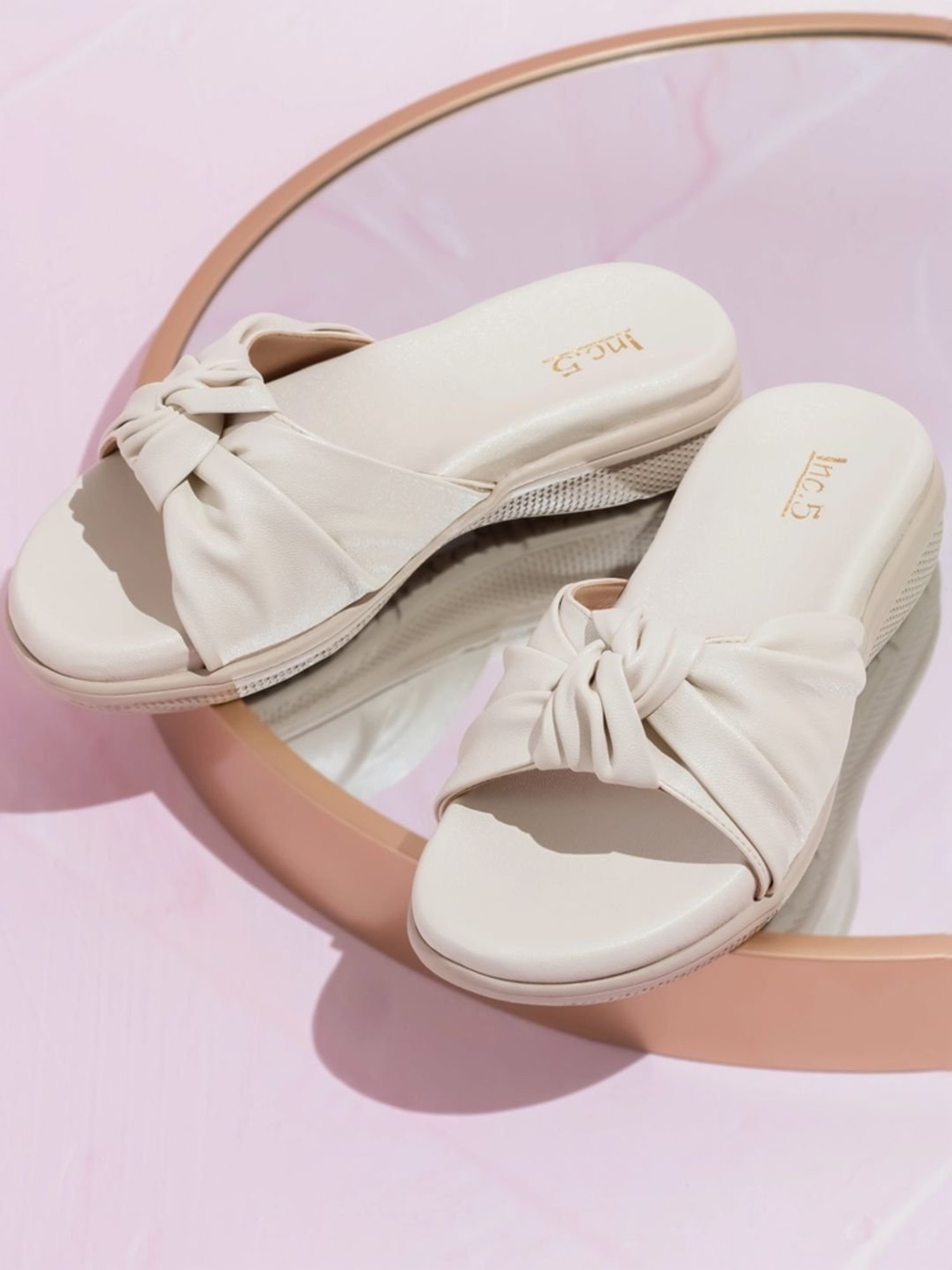 Inc.5 Women's Beige Casual Wedges