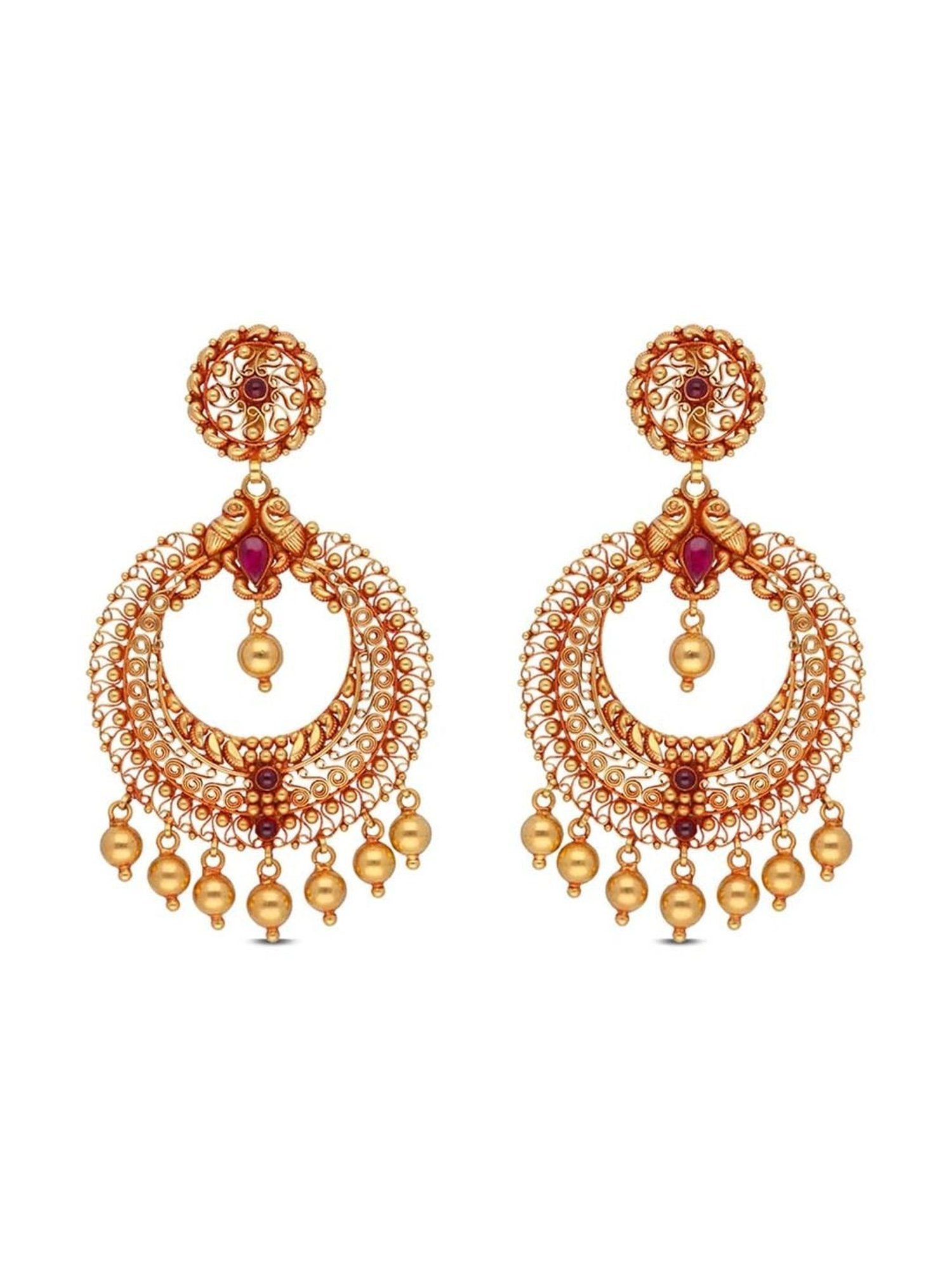 CKC Timeless Plain Gold Chandbali Eardrops