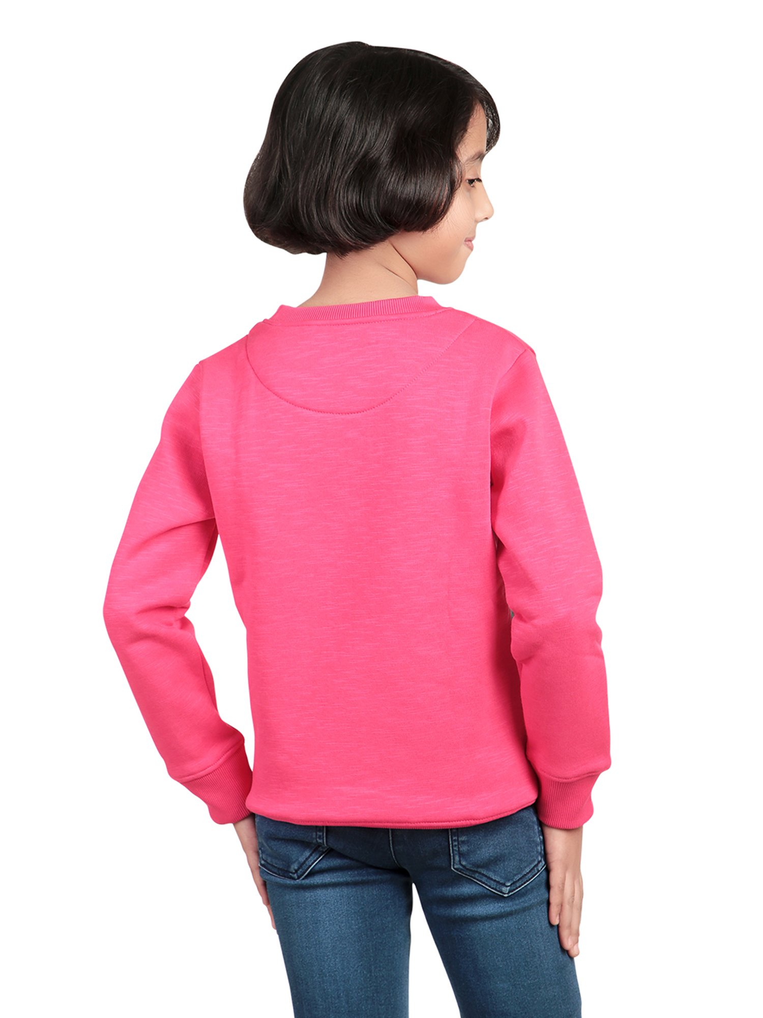 Bodycare Kids Fuchsia Embellished Full Sleeves Sweatshirt