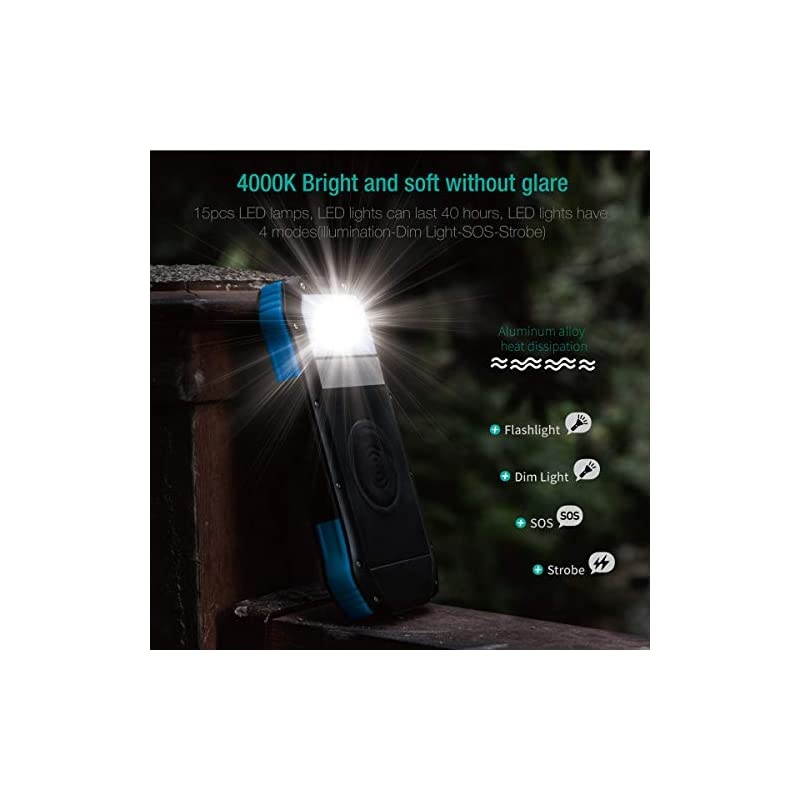Power Bank  Solar Charger with Qi Wireless Charger and 2 USB Port Ultra Waterproof Portable Phone Charger 16000mAh External Battery Pack with 15 LEDs Flashlight for iPhone iPad Samsung