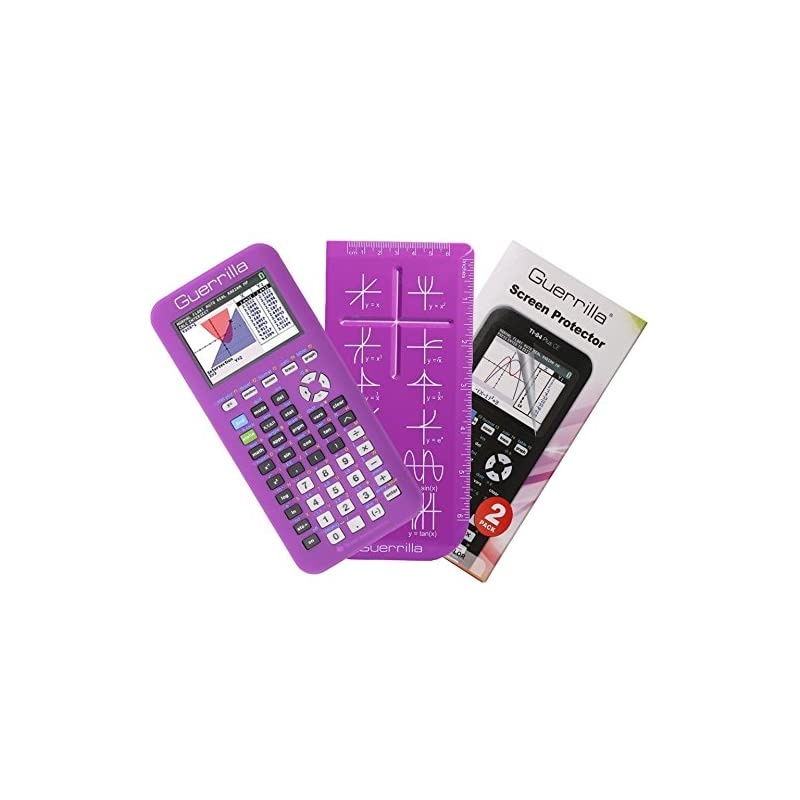 Silicone Case for Texas Instruments TI84 Plus CE Color Edition Graphing Calculator With Screen protector and Graphing Ruler Purple
