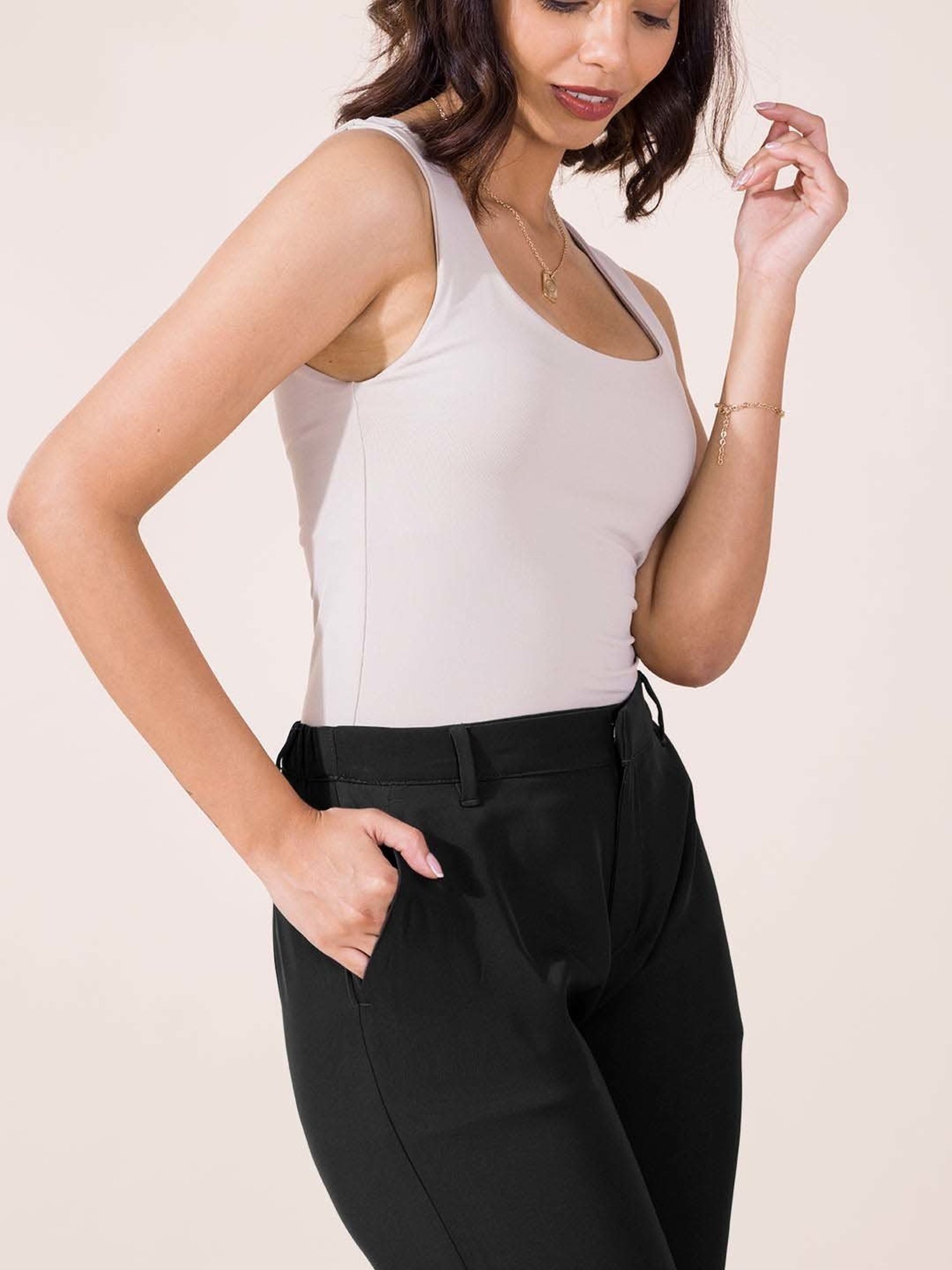 Go Colors! Black Mid Rise Formal Trousers