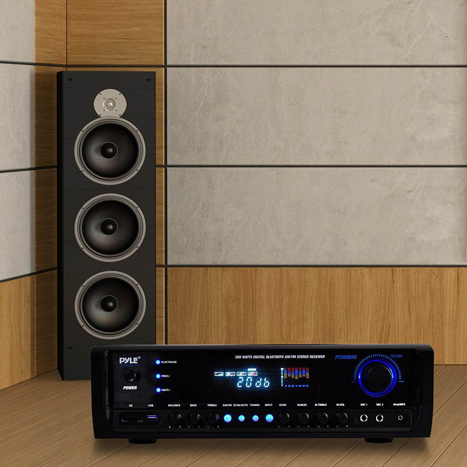 Fosi Audio 160W BL20C Bluetooth Antenna Power Amplifier Audio HiFi 2.1 Mini Class D Amp U-Disk Player For Home Passive Speaker