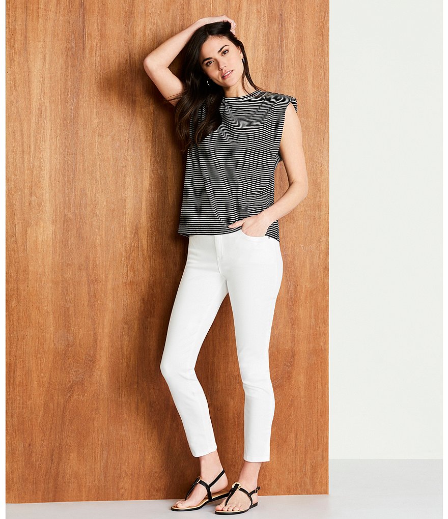 Gibson & Latimer Stripe Shoulder Pad Knit Tee