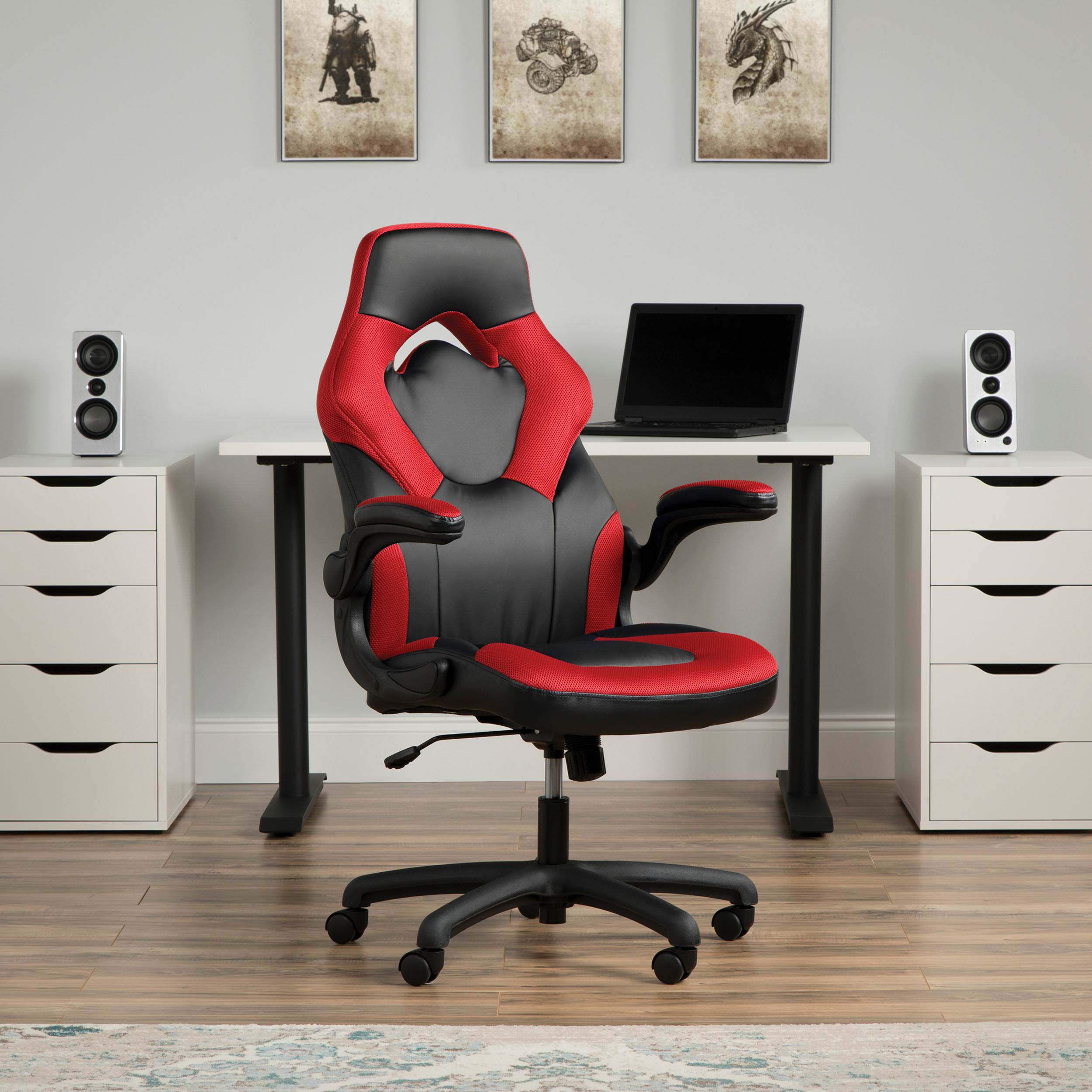 Gaming Chair, Racing Style Computer Desk Chair Padded Armrests Ergonomic Lumbar Support Adjustable Height