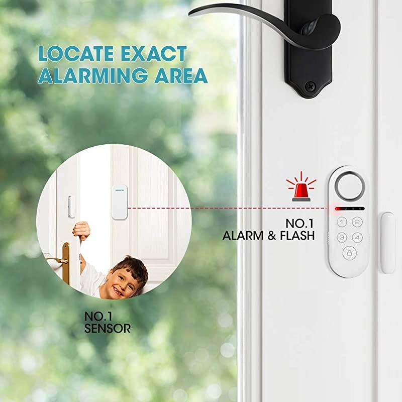 Alarm System Home Security DIY Kit 4 Zones 125dB 2in1 Host Expandable 40 Window Motion Sensors Password Required Burglar Alert Security System One Button Remote