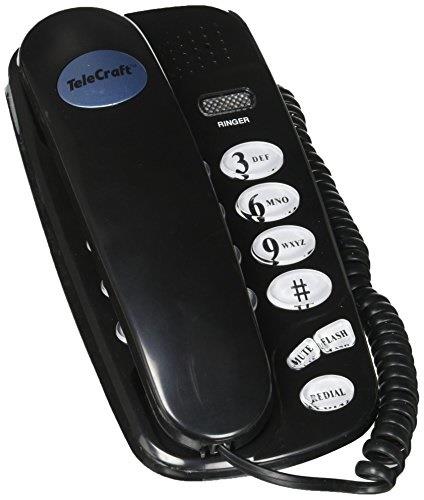 qfx b526blk dect 6.0 1-handset wall mountable trim phone