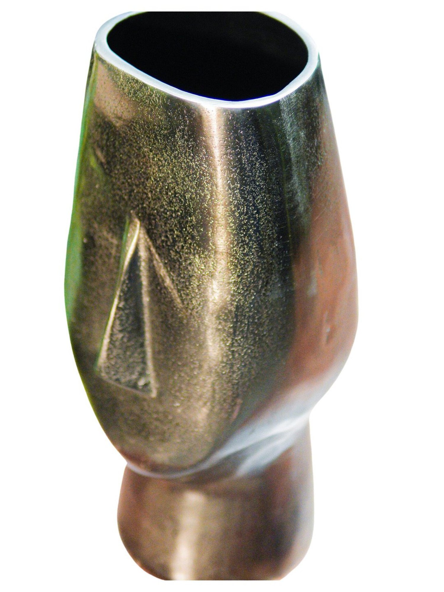 Ambi Quirky Pure Brass Face Flower Vase Table Art (Silver)