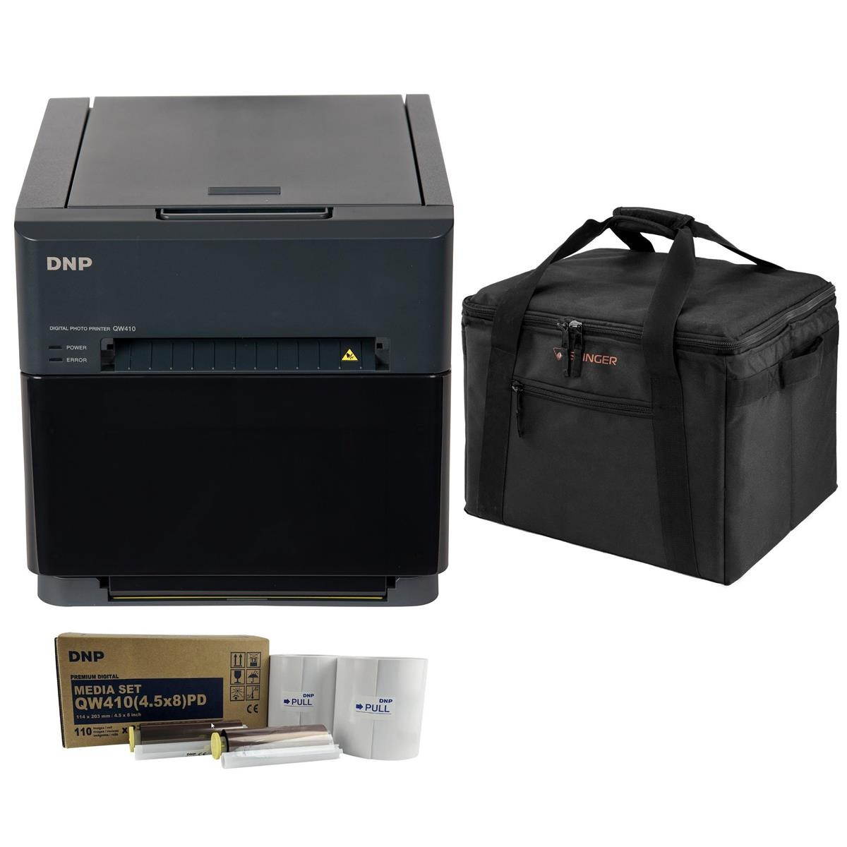 DNP QW410 4.5" Dye Sublmation Printer 300x300dpi W/DNP QW410 Media 4.5x8/ Case