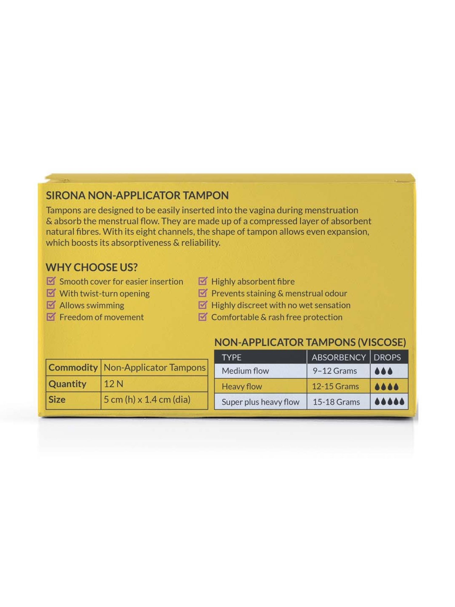 Sirona Digital Tampon - Heavy Flow - 12 Pcs