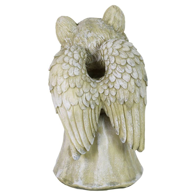 10.43" Resin Cat Angel Garden Statue Gray - Exhart