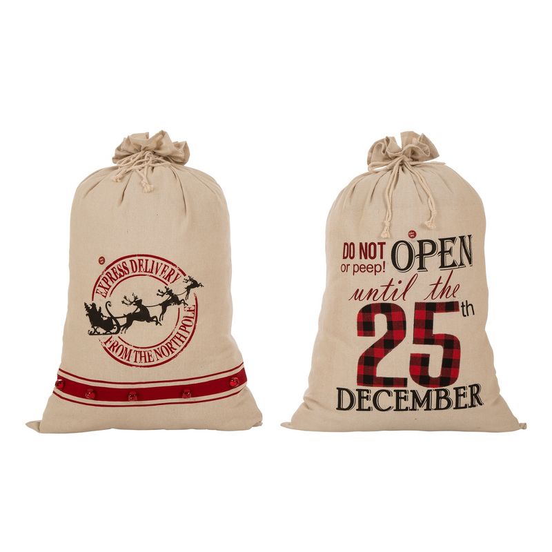 36" Lighted Burlap Gift Sack - Glitzhome