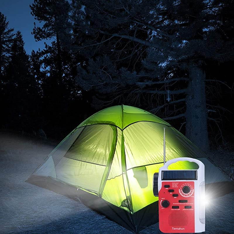 2021 Newest Model?  Portable Solar Emergency Hand Crank AM FM NOAA Weather Radio for Home Outdoor with LED Flashlight, 2000mAh Power Bank USB Charger, SOS Alarm,Battery Display (Black)